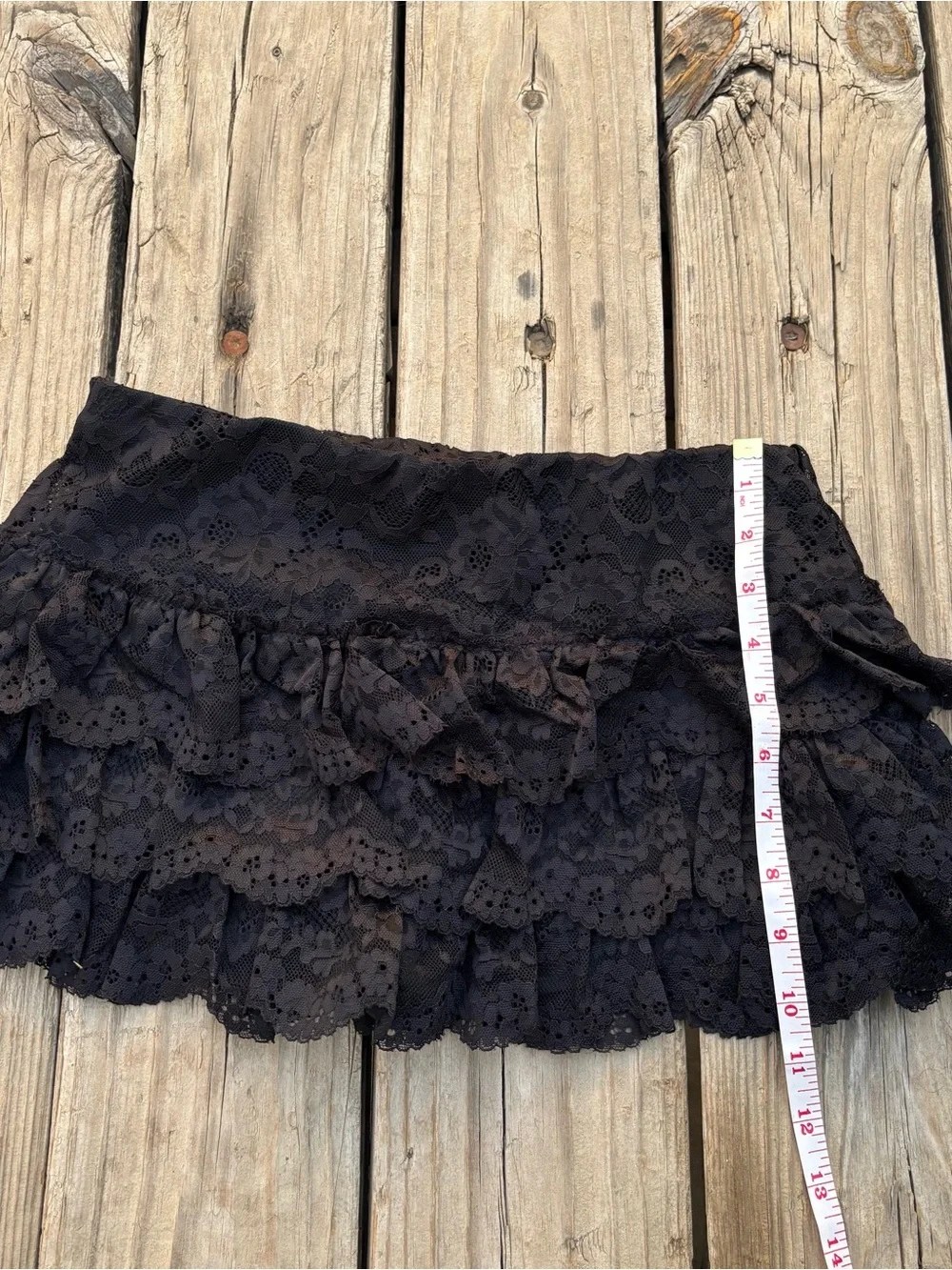 Windsor Black Lace Ruffle Skort